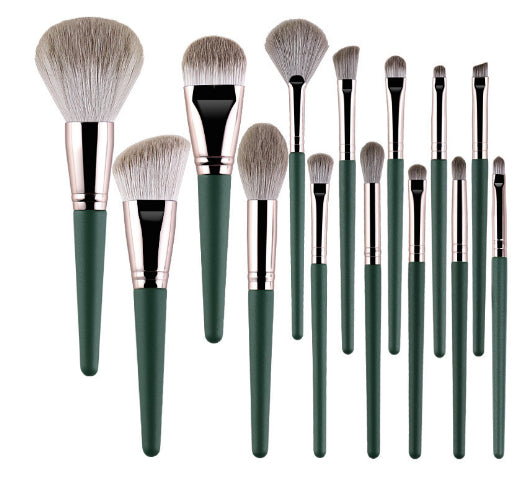 14 Green Cloud Makeup Brushes Suit Super Soft