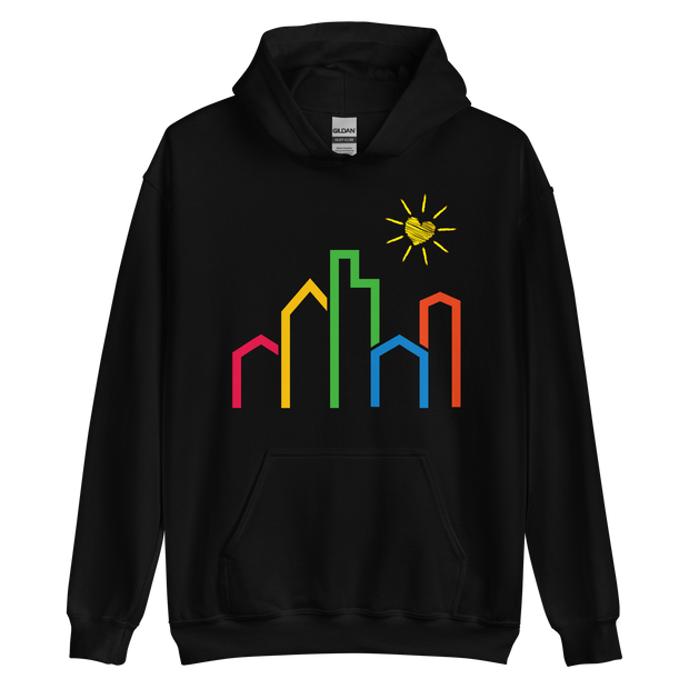 URBAN FLOW NATION, Multicolor Sunny City Outline Unisex Hoodie