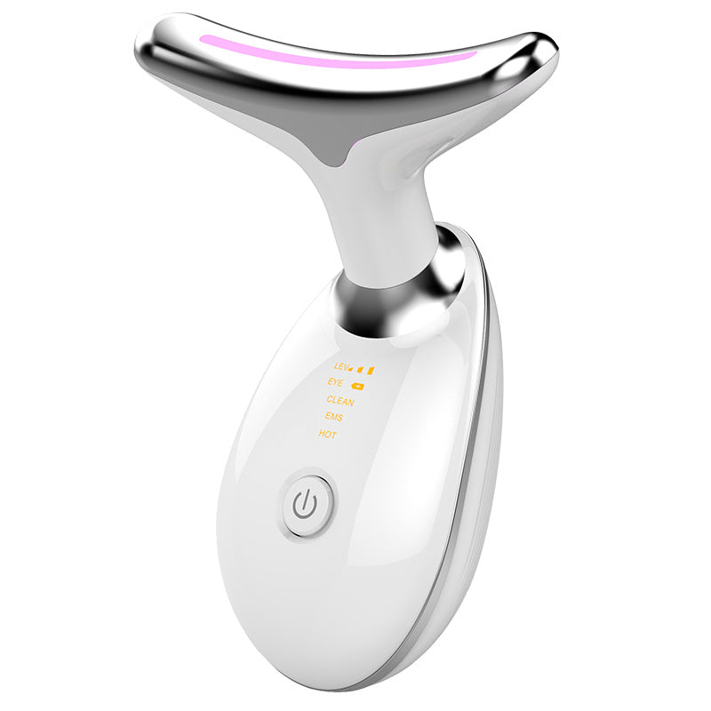 LED Thermal Neck Lifting And Tighten Massager Electric Microcurrent Wrinkle Remover LED Photon Face Beauty Device For Woman